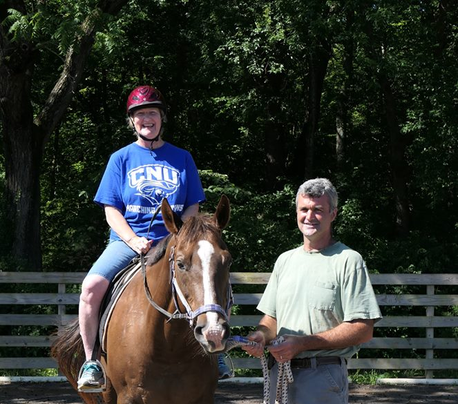 Horseriding during volunteer training session